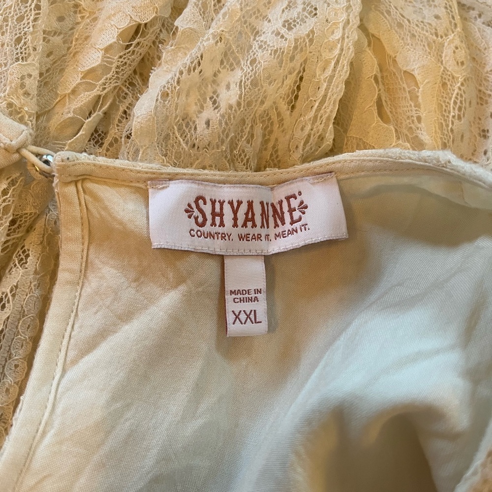 Shyanne Ivory Bell Sleeve Lace Dress Plus XXL Western Boho Baby Doll Lined - Picture 13 of 14